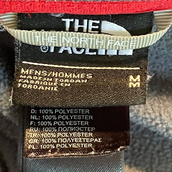 The North Face Mens Fleece Pullover M Gray With Red Accents - Picture 6 of 9